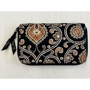 Vera Bradley Zip Around Wallet Caffe Latte